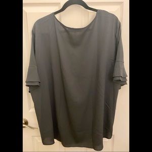 LAST CHANCE Loft Flutter Sleeve Grey Blouse—22